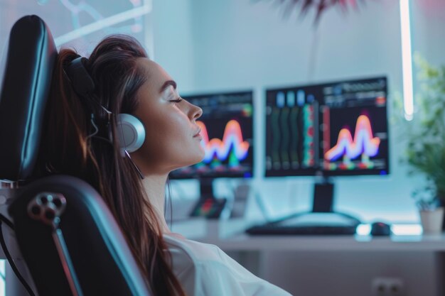 woman doing biofeedback